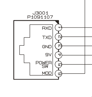 Pinout of FT8900r head unit cable