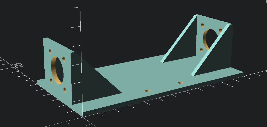 Screenshot of the bracket design in OpenSCAD